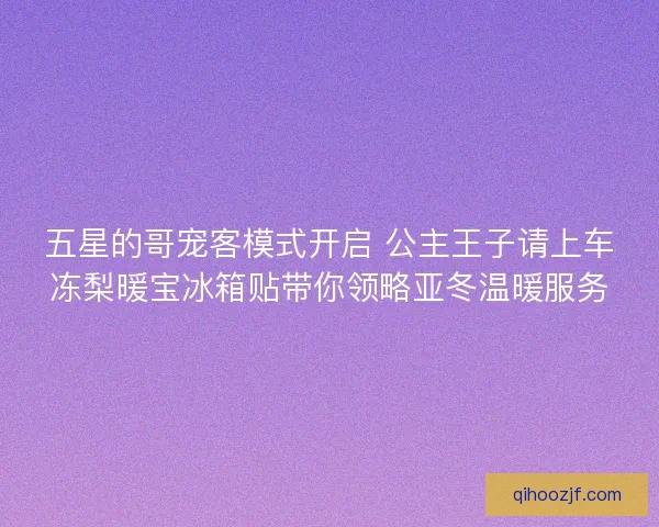 五星的哥宠客模式开启 公主王子请上车冻梨暖宝冰箱贴带你领略亚冬温暖服务